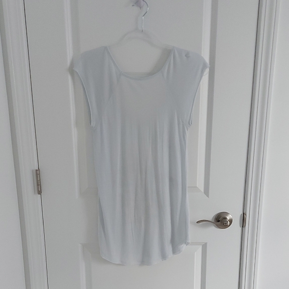 Baby Blue Floral Metallic Print Top - Picture 4 of 8